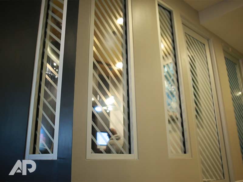 Custom frosted window graphics at Bell West End Gym