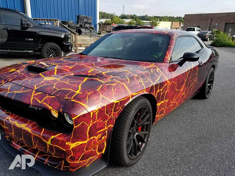Challenger Hellcat Lava Wrap front left side view