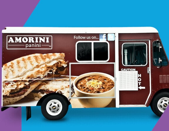 Amorini Panini commercial food truck wrap