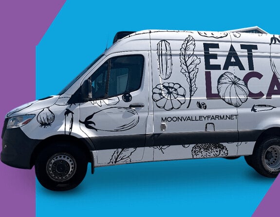Eat Locals commercial vehicle wrap design