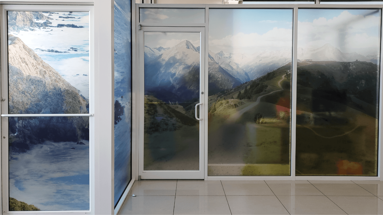 Dusted crystal window graphics installed at Koons of Silver Spring showroom