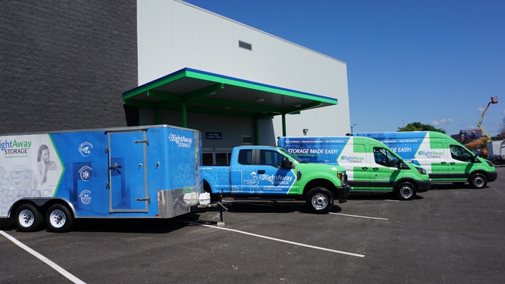 Mixed fleet of vehicles with consistent graphic branding