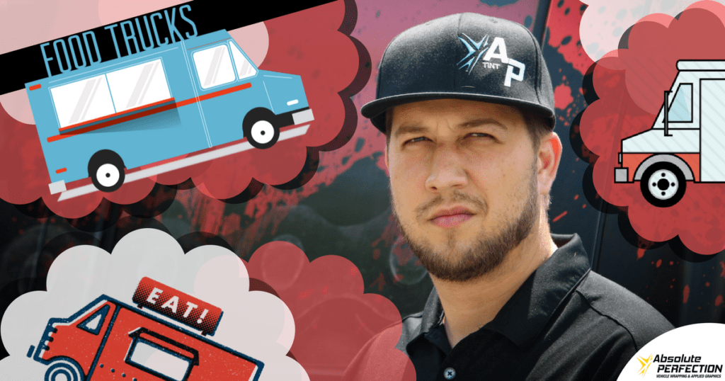 Overview of creative food truck wrap design by AP Wraps