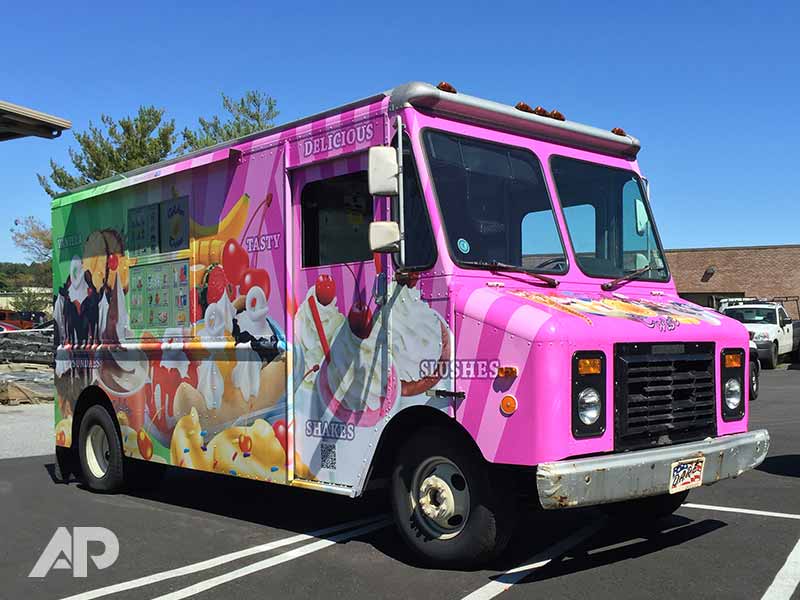 Golden Twist ice cream truck wrap right-side view