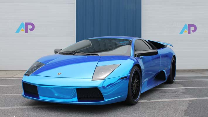 Lamborghini metallic vehicle wrap finish