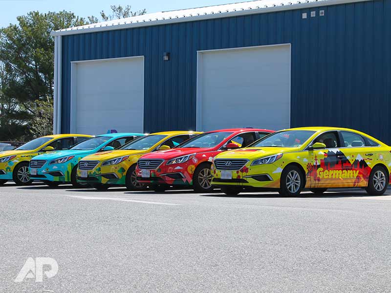 Lyft fleet wrap installed by AP Wraps - front view