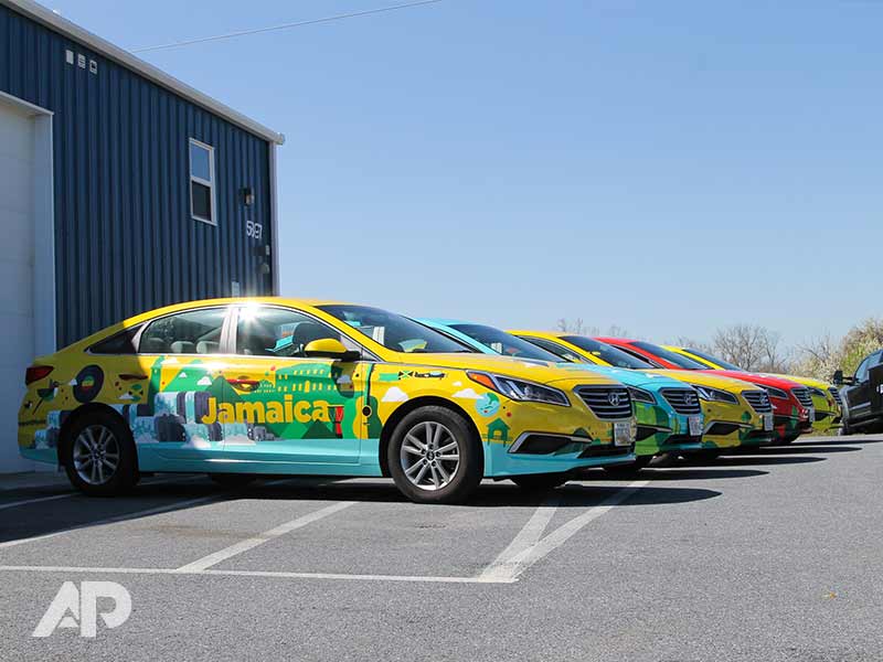 Lyft fleet wrap installed by AP Wraps - right side view