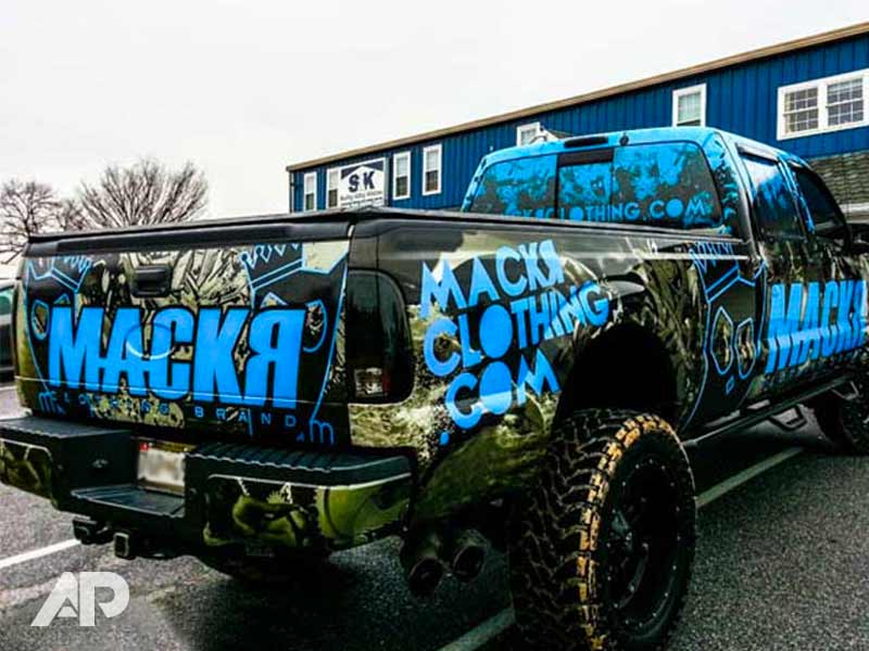 Mackr Ford F350 Blue Truck Wrap Back