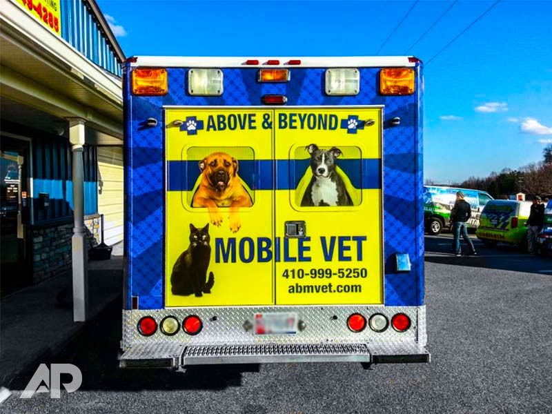 Mobile Vet Ambulance Wrap Back View