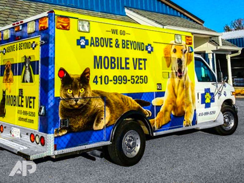 Mobile Vet Ambulance Wrap Right Back View – Custom Severn MD Design