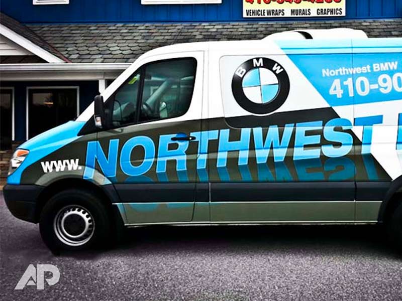 Northwest BMW van wrap right side view