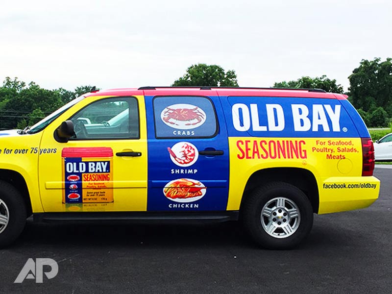 Old Bay Vehicle Wrap Left Side Close-Up