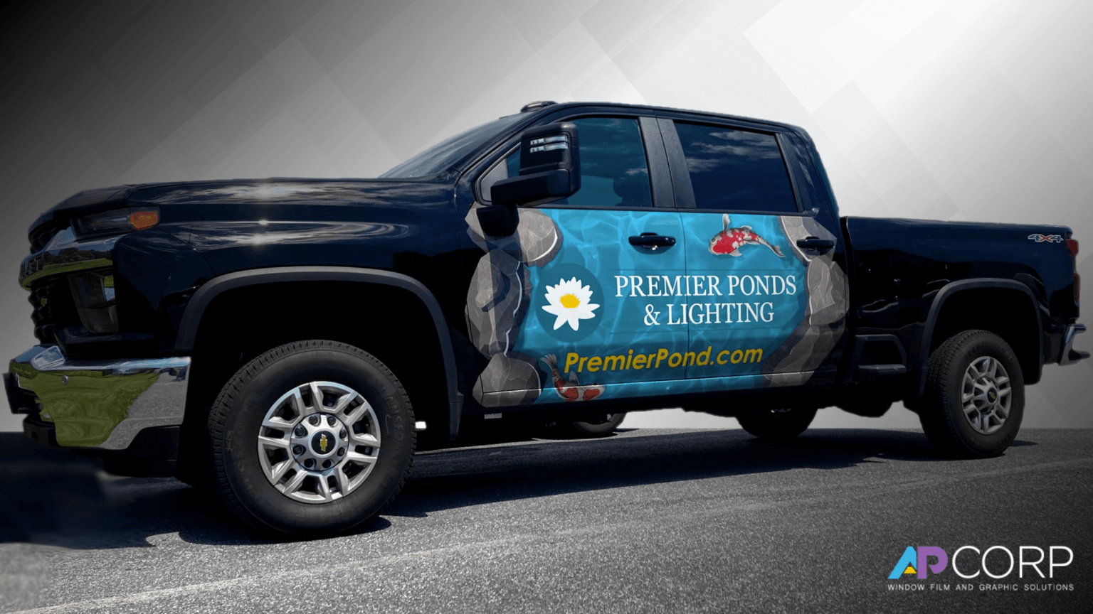 Premier Ponds truck wrap in Washington DC