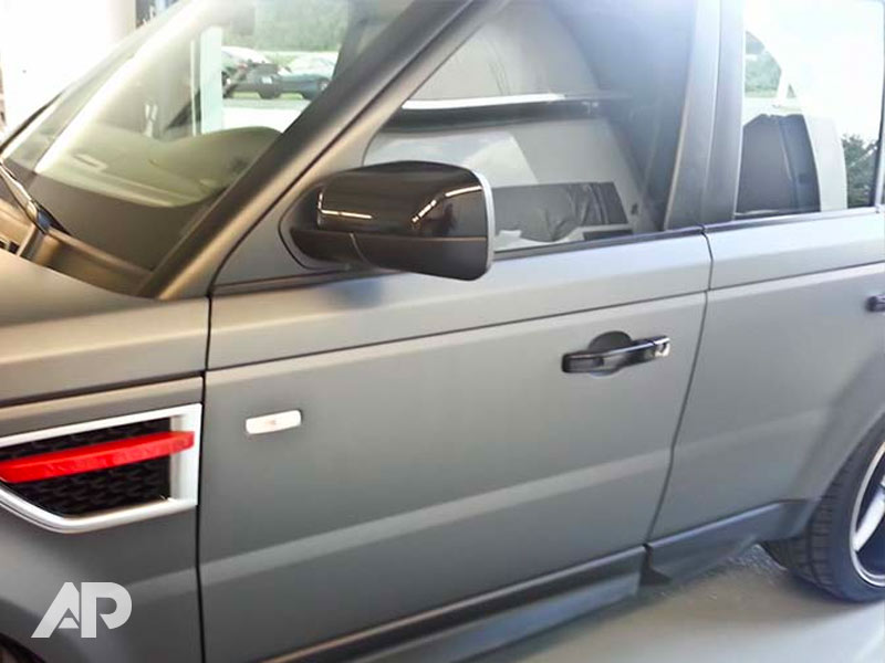 3M Matte Dark Grey Range Rover wrap left side custom vinyl finish