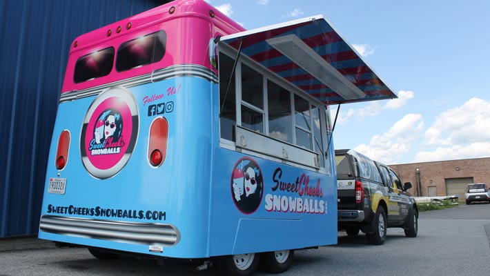 Sweet Cheeks Snowballs Trailer Wrap Columbia MD