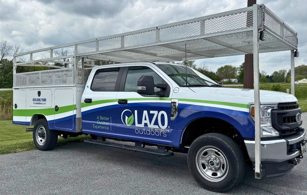 Work truck wraps on the Lazo Outdoors truck.
