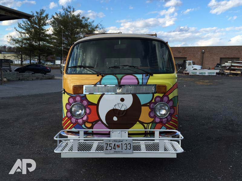 1973 Volkswagen Yellow Submarine custom wrap back view