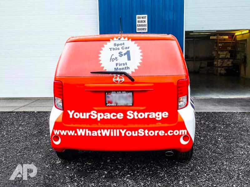 Your Space Storage Truck Wrap Back View