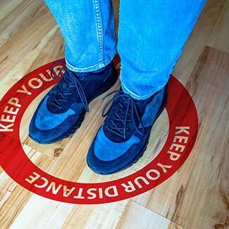 Social distancing signage for safety